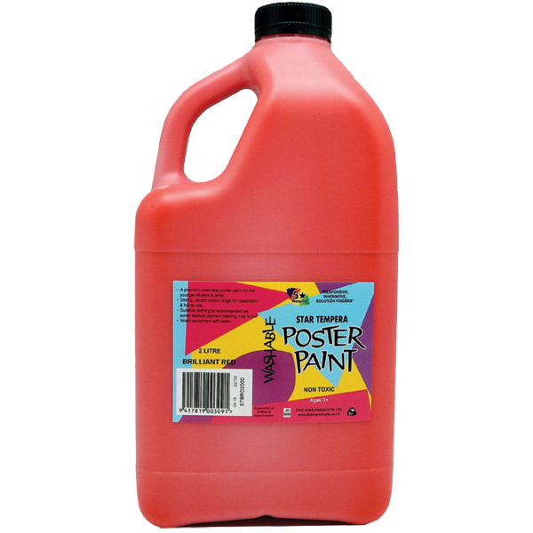 washable red poster paint