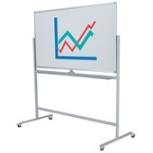 BOYD VISUALS WHITEBOARD PORCELAIN MOBILE PIVOTING H1200 X W1200MM