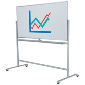 BOYD VISUALS WHITEBOARD PORCELAIN MOBILE PIVOTING H1200 X W1500MM