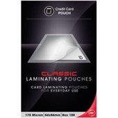 GBC LAMINATING POUCH 175 MICRON 54 X 86MM CLEAR PACK 100