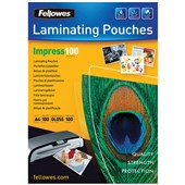 LAMINATING POUCH FELLOWES A4 100MIC BOX100