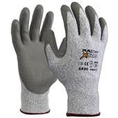 RAZOR X500 SAFETY GLOVES FIBRE PU COATING HPPE CUT LEVEL 5 RATING SIZE 10 XL GREY