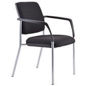 BURO LINDIS VISITOR CHAIR 4LEG BASE WITH ARMS  UPHOLSTERED BACK BLACK
