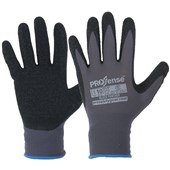 PROSENSE BLACK PANTHER LN SAFETY GLOVES LATEX PALM ON NYLON LINER SIZE 9 PAIR BLACK