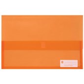 MARBIG POLYPICK DOCUMENT WALLET FOOLSCAP TRANSLUCENT ORANGE