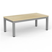 KNIGHT CUBIT COFFEE TABLE W1200 X D600 X H450MM SILVER BASE ATLANTIC OAK TOP