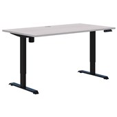 DUO II ELECTRIC DESK W1500 X D800 X H6951145MM BLACK FRAME SILVER STRATA TOP