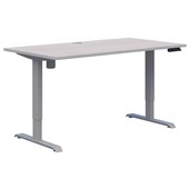 DUO II ELECTRIC DESK W1500 X D800 X H6951145MM SILVER FRAME SILVER STRATA TOP