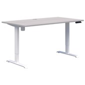 DUO II ELECTRIC DESK W1500 X D800 X H6951145MM WHITE FRAME SILVER STRATA TOP