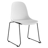 KNIGHT WILLOW VISITOR CHAIR BLACK FRAME WHITE SHELL