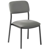 EDEN FIT VISITOR STACKER CHAIR BLACK FRAME CHARCOAL VINYL