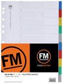 FM DIVIDERS PP A4 10 TAB COLOURED
