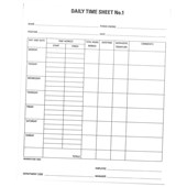 NOTE PAD NO1 DAILY TIME SHEET 70GSM W205 X L240 MM 50 LEAF WHITE