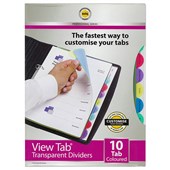 MARBIG PROFESSIONAL SERIES VIEWTAB PP DIVIDER 10 TAB A4 ASSORTED