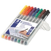 STAEDTLER 315 LUMOCOLOR NON PERMANENT MARKER BULLET 10MM ASSORTED PACK 8