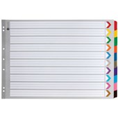 MARBIG MANILLA DIVIDER 10 TAB LANDSCAPE A3 ASSORTED