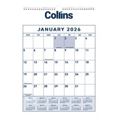 COLLINS WALL CALENDAR ONE MONTH TO VIEW W295 X L422MM EVEN YEAR