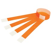 REXEL ID SERIAL NUMBER WRISTBANDS FLUORO ORANGE PACK 100