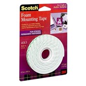 SCOTCH 4013 FOAM MOUNTING TAPE PERMANENT 13MM X 38M WHITE