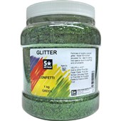 5 STAR GLITTER CONFETTI 1KG GREEN