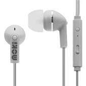 MOKI STEREO EARPHONES NOISE ISOLATION WITH MICROPHONE AND CONTROL WHITE