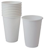 HARVEYS DISPOSABLE CUP COLD PLASTIC 215ML WHITE PACK 50