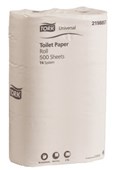 TORK 2198857 T4 TOILET TISSUE UNIVERSAL CONVENTIONAL 1 PLY W100MM X L55M 500 SHEETS PER ROLL PACK 6