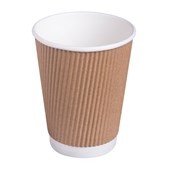 HARVEYS DISPOSABLE CUP HOT RIPPLE 400ML BROWN PACK 40