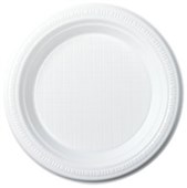 SMART CHOICE DISPOSABLE PLATE SIDE PLASTIC 180MM WHITE PACK 50