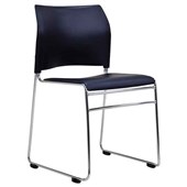 BURO MAXIM VISITOR CHAIR SLED BASE CHROME FRAME VINYL BLACK