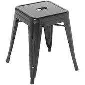 EDEN INDUSTRY LOW BAR STOOL W390 X D390 X H457MM BLACK