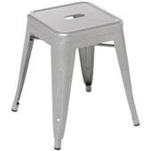 EDEN INDUSTRY LOW BAR STOOL W390 X D390 X H457MM SILVER