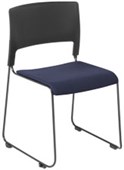 EDEN SLIM VISITOR CHAIR STACKABLE LINKABLE BLACK FRAME WITH QUANTUM VENUS SEAT