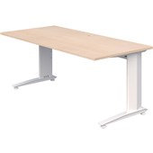 ACCENT ENERGY DESK POWDERCOAT W1800 X D800 X H720MM WHITE FRAME REFINED OAK NATURALE TOP