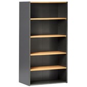 PULSE BOOKCASE OS615 DEEP 1800MM BEECH AND IRONSTONE