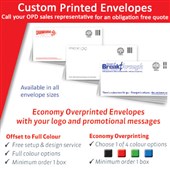 CUSTOM PRINT ENVELOPE POSTAGE INCLUDED PLAIN E9 BOX 500