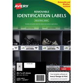 AVERY 959205 REMOVABLE HEAVYDUTY LABELS 457 X 212MM WHITE PACK 20