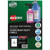 AVERY 959245 ULTRARESISTANT IDENTIFICATION LABELS 210 X 148MM WHITE PACK 10