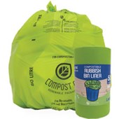 COMPOST ME BIN LINERS COMPOSTABLE 80L GREEN ROLL 50