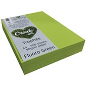 TROPHEE COLOURED PAPER A4 80GSM FLUORO GREEN PACK 500