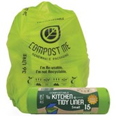 COMPOST ME BIN LINERS COMPOSTABLE 36L GREEN ROLL 16