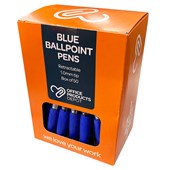 OPD BALLPOINT PEN RETRACTABLE RUBBER GRIP MEDIUM BLUE BOX 50