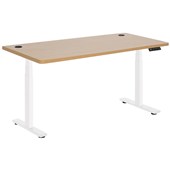 PULSE HEIGHT ADJUSTABLE DESK ELECTRIC DUAL MOTOR 3 STAGE W1800 X D800 X H6301280MM WHITE FRAME BEECH TOP