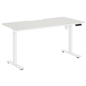 PULSE ELECTRIC DESK HEIGHT ADJUSTABLE SCALLOP TOP DESK SINGLE MOTOR 2 STAGE W1500 H7251195MM WHITE FRAME WHITE TOP