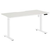 PULSE HEIGHT ADJUSTABLE SCALLOP TOP DESK ELECTRIC SINGLE MOTOR 2 STAGE W1800 X D800 X H7251195MM WHITE FRAME WHITE TOP