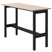 MODELLA II NARROW LEANER W1800 X D600 X H1050MM BLACK FRAME REFINED OAK TOP