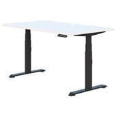 SUMMIT II SINGLE ELECTRIC DESK W1500 X D800 X H6151255MM BLACK FRAME SNOWDRIFT