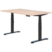 SUMMIT II SINGLE ELECTRIC DESK W1500 X D800 X H6151255MM BLACK FRAME REFINED OAK