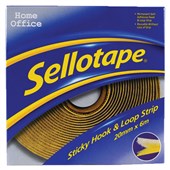 SELLOTAPE STICKY HOOK AND LOOP STRIP PERMANENT 20MM X 6M