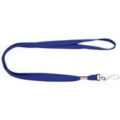 REXEL ID LANYARD FLAT STYLE WITH SWIVEL CLIP BLUE PACK 10